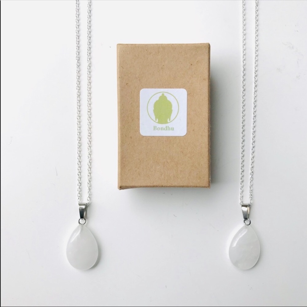 Crystal Quartz Teardrop Necklace